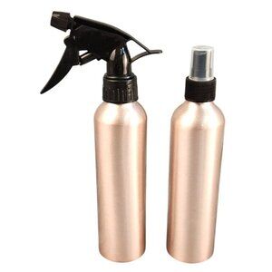 Aluminum Spray & Pump Bottles 2-Pack With Black Caps For Plant Garden Beauty Or